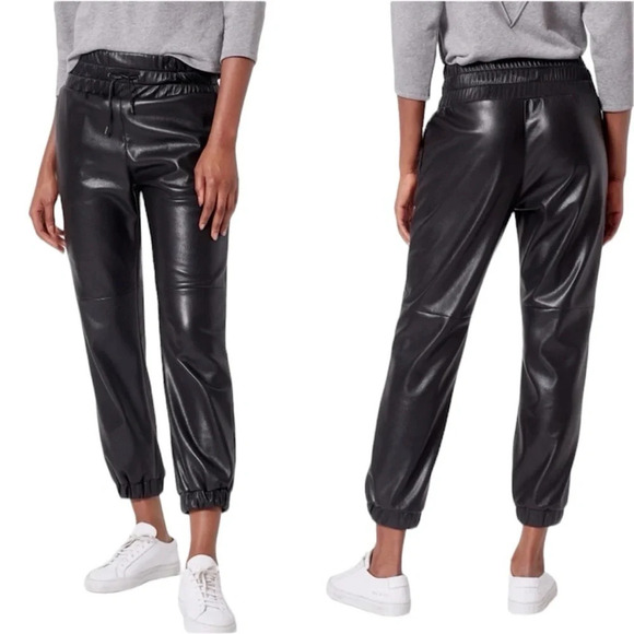 NWOT Joie Wadley Vegan Faux Leather Pant Caviar Black Contemporary Casual Medium - Picture 2 of 12